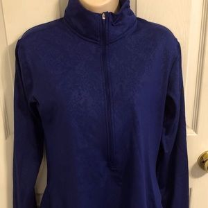 Nike Pro Dry Fit Women’s Pullover 1/2 zip size L Blue Snakeskin pattern